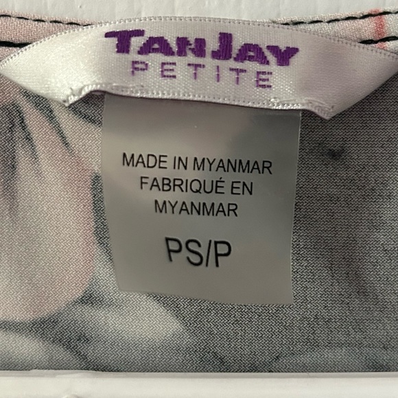 TANJAY petite pink and black floral dress shirt size small - Picture 5 of 5